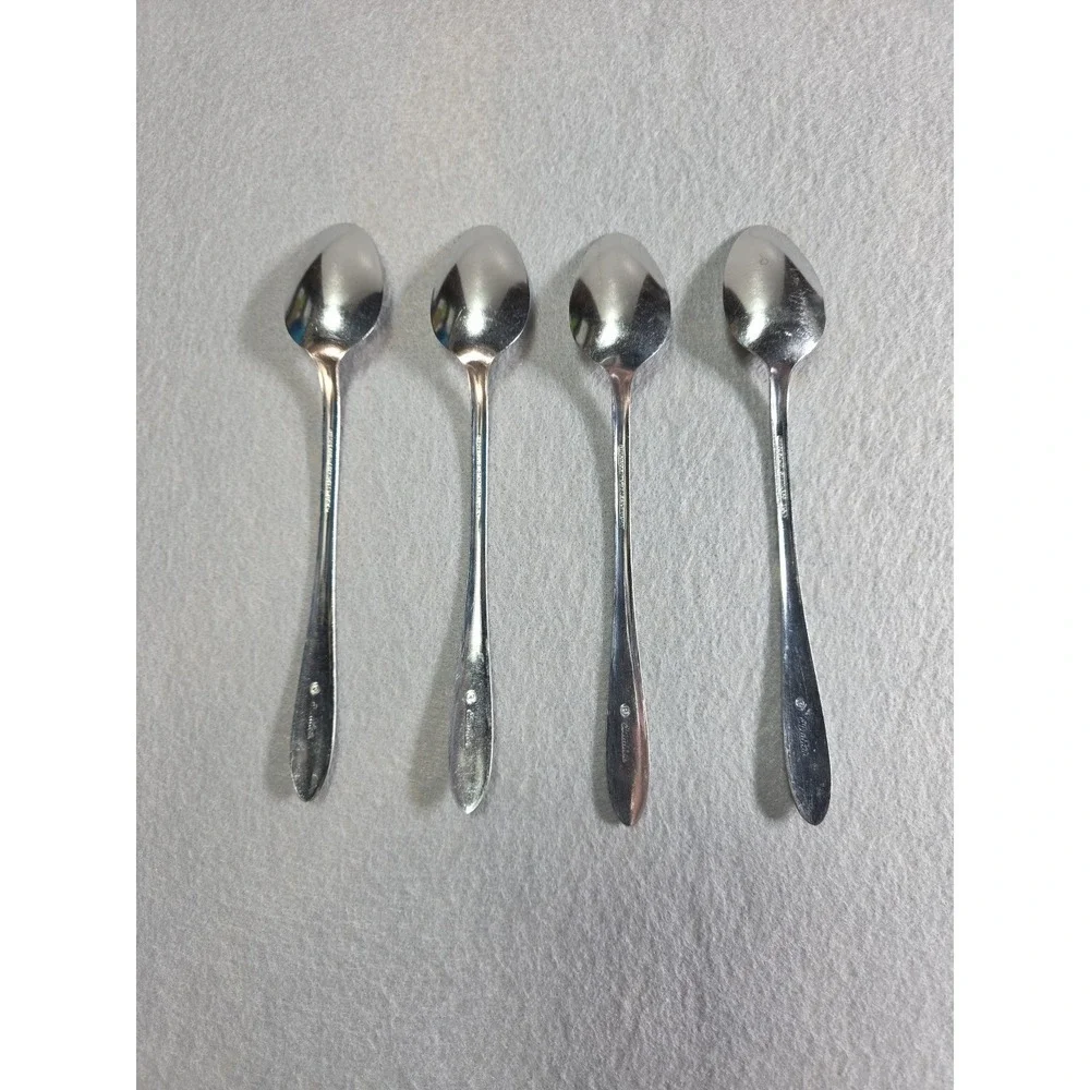 4 H B Co Heather Iced Tea Spoon Stainless Steel Flatware Vintage